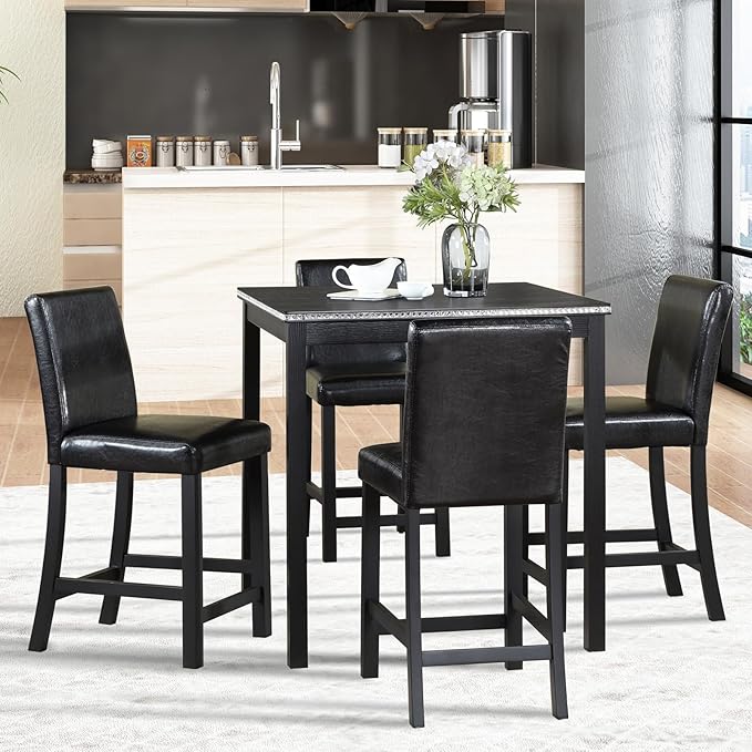 KEIKI 5-Piece Counter Height Dining Table Set - Image 2