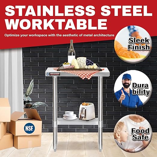 DuraSteel 30x12 Narrow Stainless Steel Table - Image 3