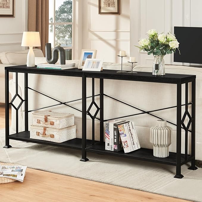 HOMISSUE Long Entryway Console Table, 70.9" Industrial Narrow Sofa Tables by Homissue