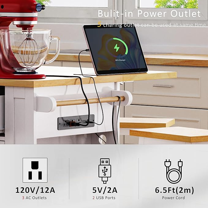 YOTPO 53" Large Kitchen Island - Image 4