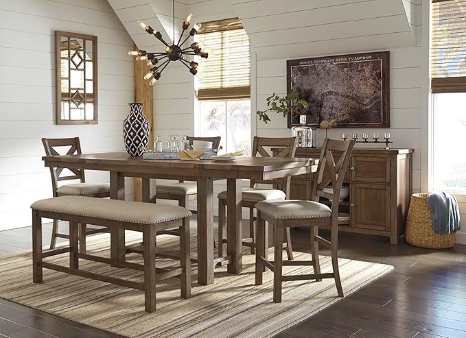 Signature Design by Ashley Moriville Rustic Farmhouse 36" Counter Height Dining - Image 17