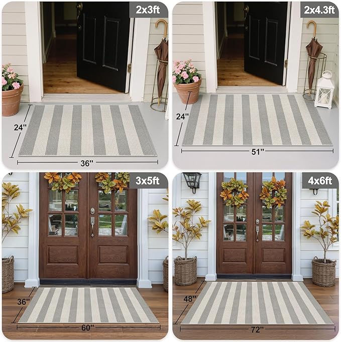 OJIA Indoor Outdoor Rugs 3'x5', Washable Area Rug Entryway Rugs Indoor Front - Image 3