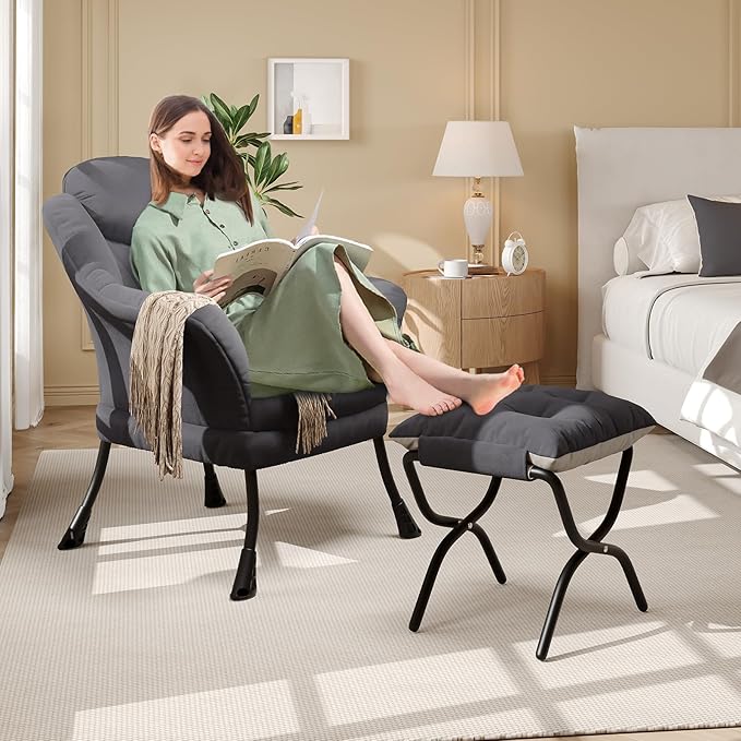 IDEALHOUSE Lazy Chair with Ottoman - Image 2
