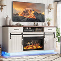 59'' Fireplace TV Stand with 3D Flame Electric Fireplace Heater, Entertainment by JOCOEVOL