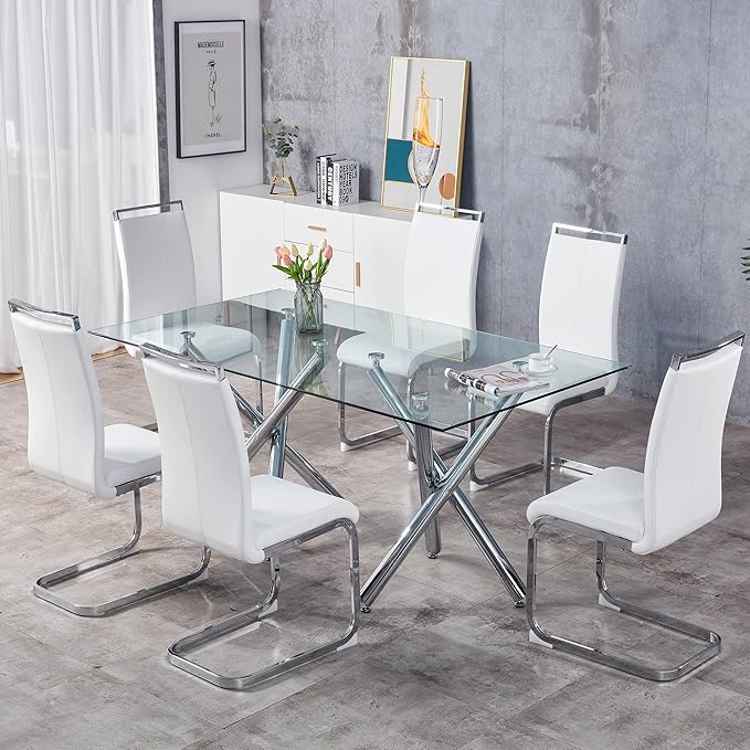 Dining Chairs Set, Kitchen Modern Metal Chairs - Image 4