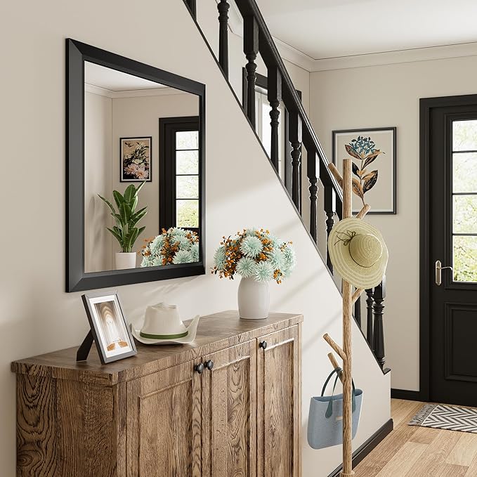 28x32 Inch Black Bathroom Mirror - Image 9