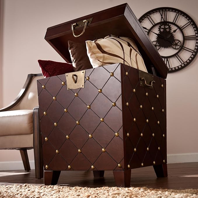 SEI Furniture Nailhead Storage Trunk End Table - Image 5