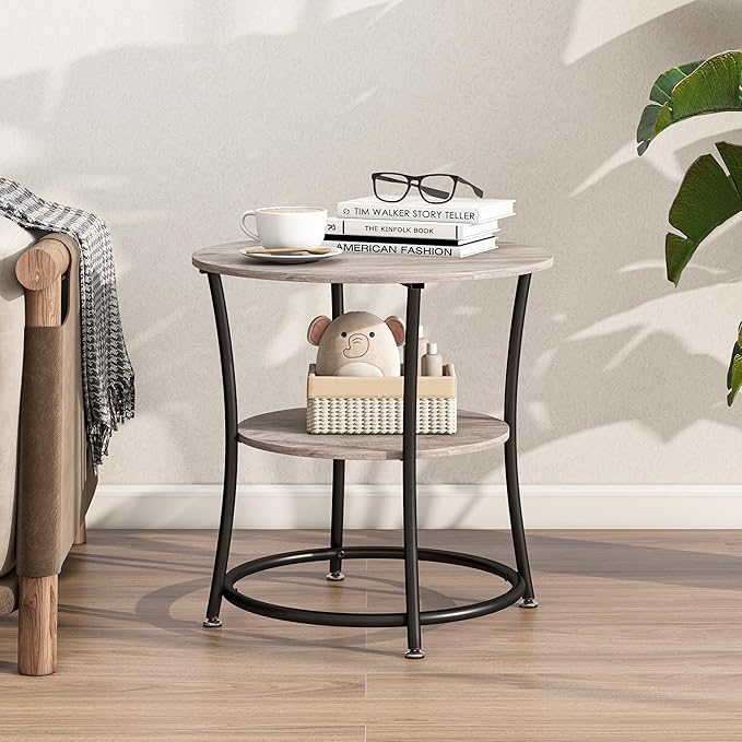 BOFENG Round Coffee Table Side Table, Round End Table - Image 4