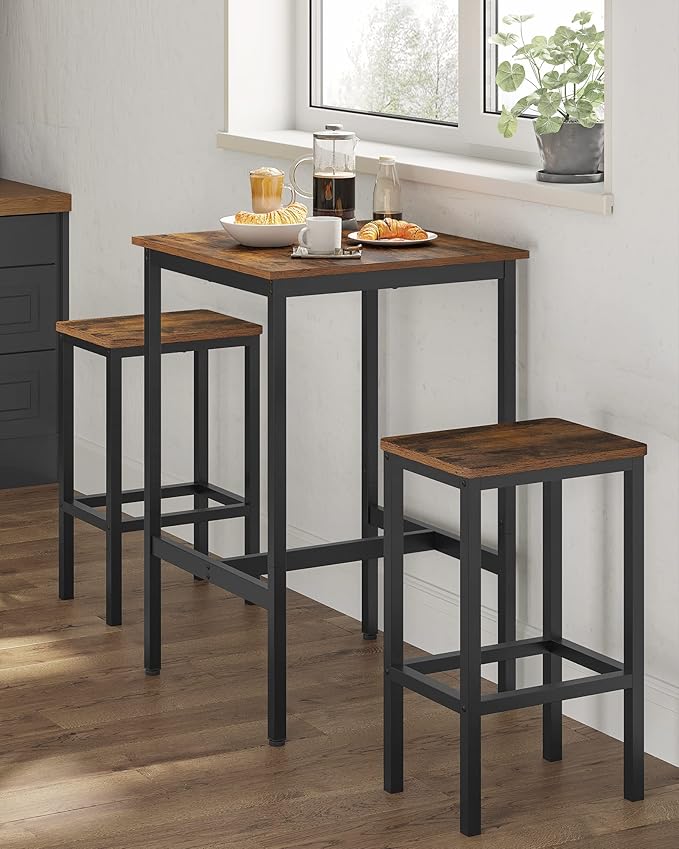 VASAGLE Bar Table, Small Kitchen Dining Table, High Top Pub Table, Bar Height - Image 4