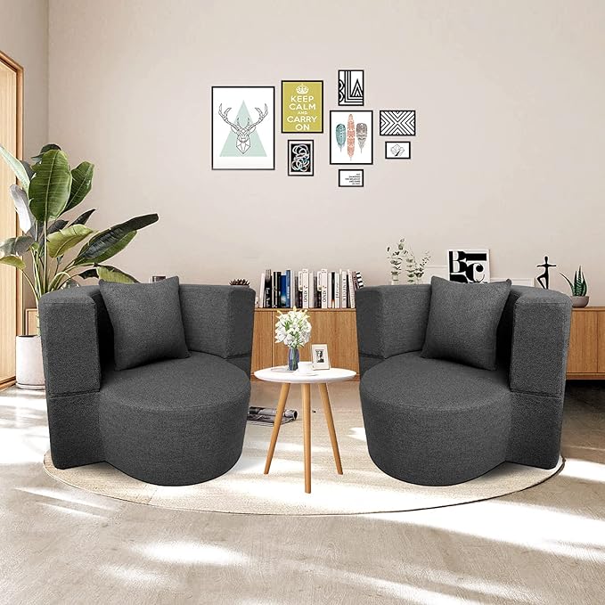 ANONER 12 Inch Modern Folding Sofa Memory Foam Fold Out Chair Sofa - Image 2