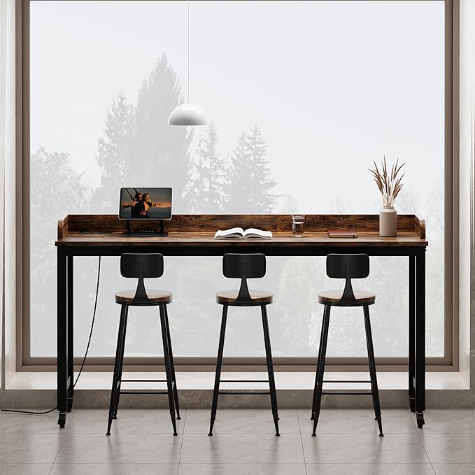70.8" Standing Desk with Charging Station, Extra Long Desk on Wheels - Image 5
