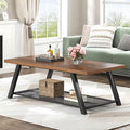 FOLUBAN Modern Coffee Table, Rustic Wood and Metal Center Table by FOLUBAN