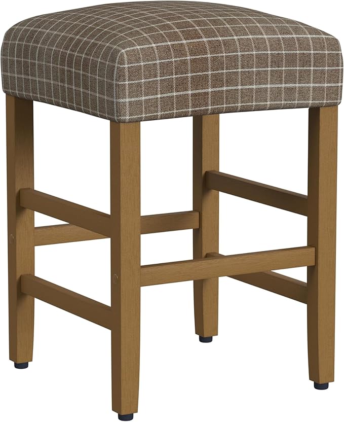 HomePop Home Decor |Classic Open-Back Counter Height Barstool| Square 24 Inch by HomePop
