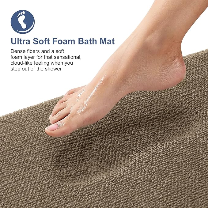 OLANLY Thick Memory Foam Bath Mat Rug 30x20, Extra Soft Absorbent Bathroom Rug - Image 2