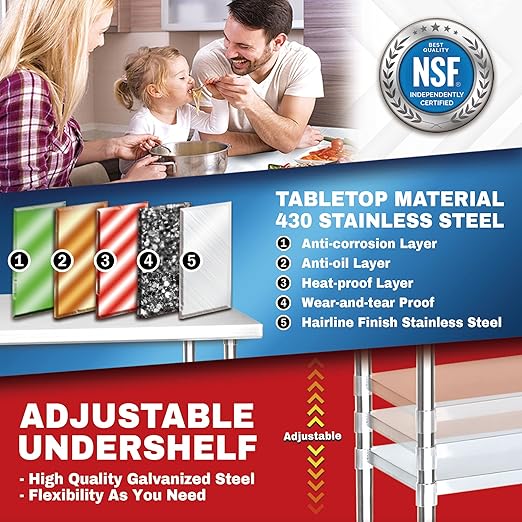 DuraSteel 30x24 Small Stainless Kitchen Island - Image 4