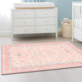 Washable Pink Nursery Rug, 3x5 Area Rugs by HazoHaus