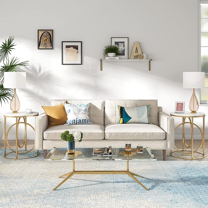 LITTLE TREE 20” Round End Table，Modern Sofa Side Table - Image 5