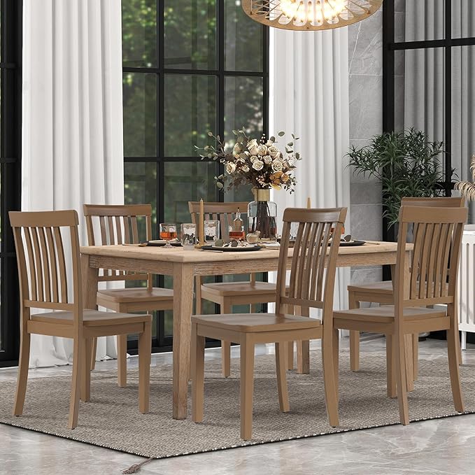 COLAMY Wooden Dining Chairs Set of 2, Solid Rubberwood Kitchen & Dining Room - Image 8