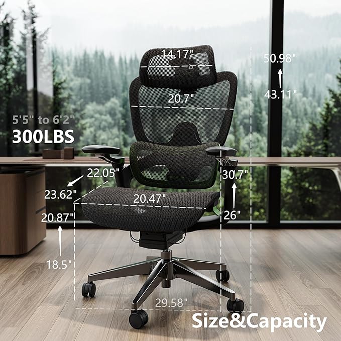 Ergonomic Office Chair, Mesh Home Office Desk Chair - Image 2