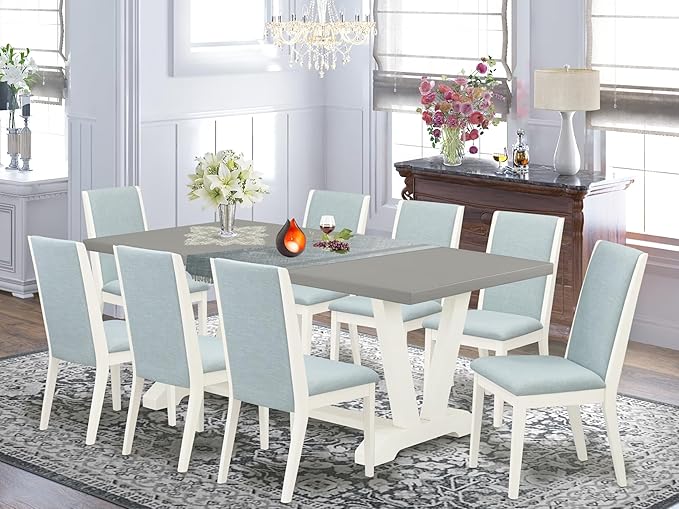 East West Furniture V097LA015-9 9 Piece Kitchen Table & Chairs Set Includes a - Image 2
