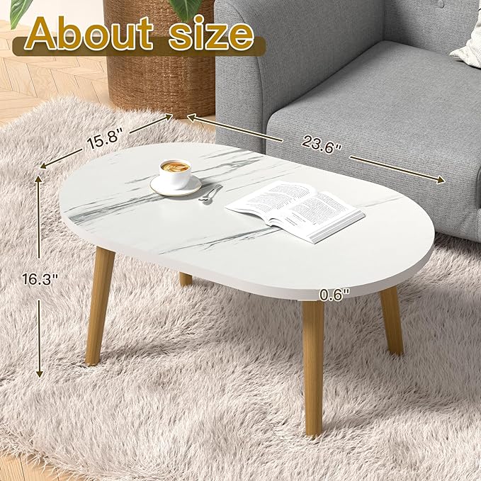 Small Coffee Table for Small Space, Low Table, Floor Table Desk for Sitting on - Image 3