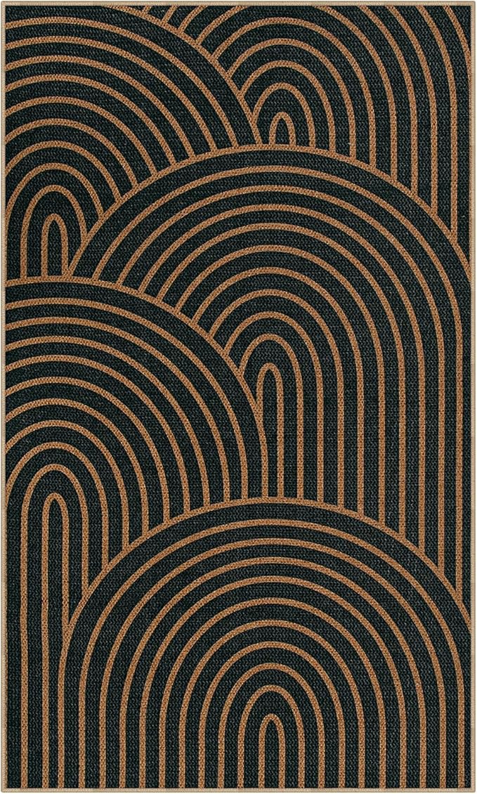Lahome Modern Rainbow Easy Jute Patio Rug, 3x5 Washable Rugs - Image 8