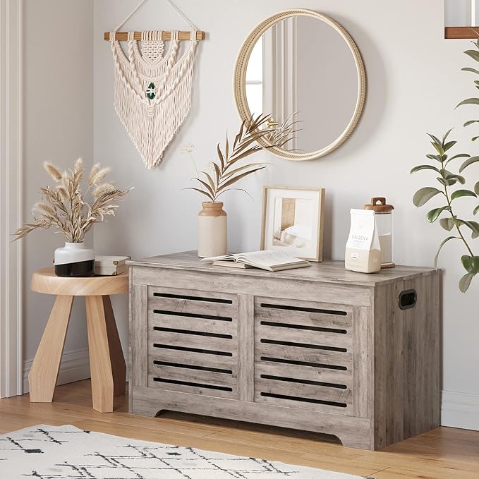 DINZI LVJ Storage Chest, Flip-Top Wooden Toy Box - Image 4