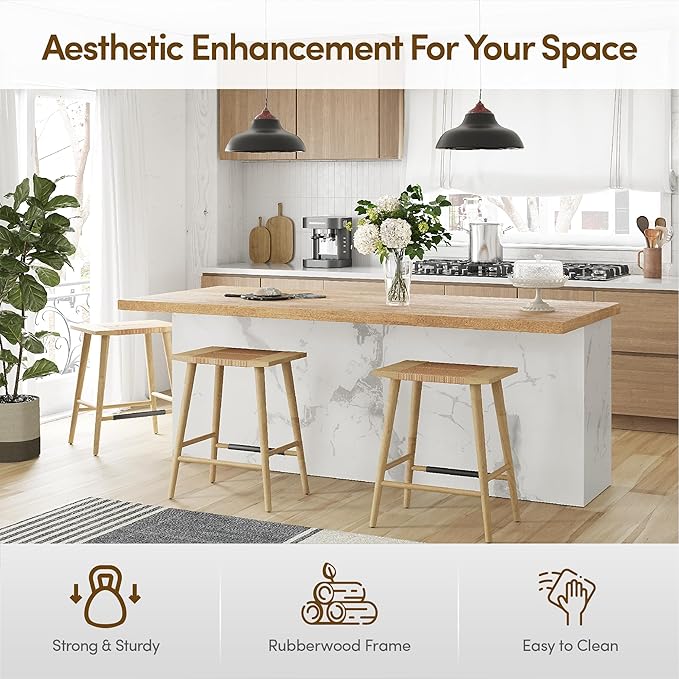 Thor Wicker Counter Height Wooden Counter Stool - Image 9