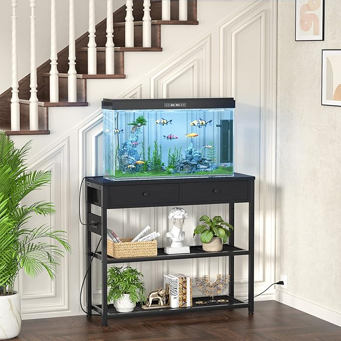 Ecoprsio Entryway Table with Outlets and USB Ports, Console Table with 2 Drawers - Image 7