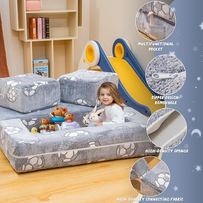 Lamerge Toddler Couch Glow in The Dark Toddler Fold Out Couch - Image 8