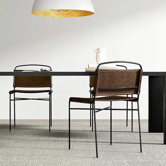 Mid-Century Modern Dining Chairs Set of 2, High-End Stylish Kitchen Restaurant - Image 7