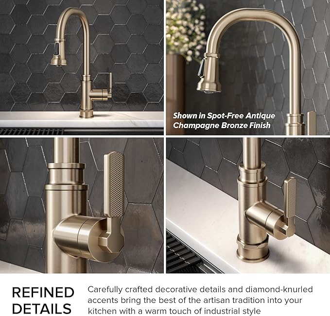 KRAUS Allyn Transitional Industrial Pull-Down Single Handle Kitchen Faucet in - Image 7