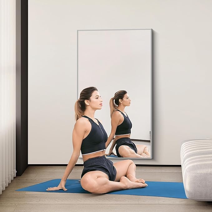 36x60inch Brushed Nickel Bathroom Mirror, Large Rectangular Wall Mirrors - Image 6