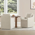 Upholstered Dining Chairs with Casters Washable Cover Side Deskchair with by Kislot