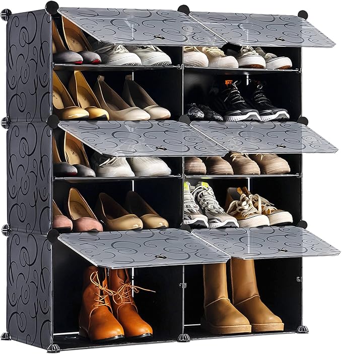 Shoe organizer Cabinet, 24 Pair shoe rack organizer closet, DIY Narrow Standing by YOUDENOVA