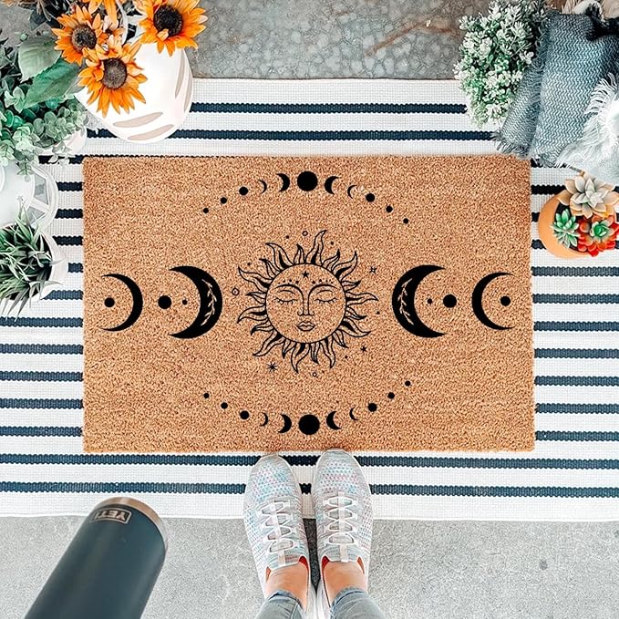 Funny Coir Doormat Sun and Moon Phase Magic Moon Door Mats - Image 5