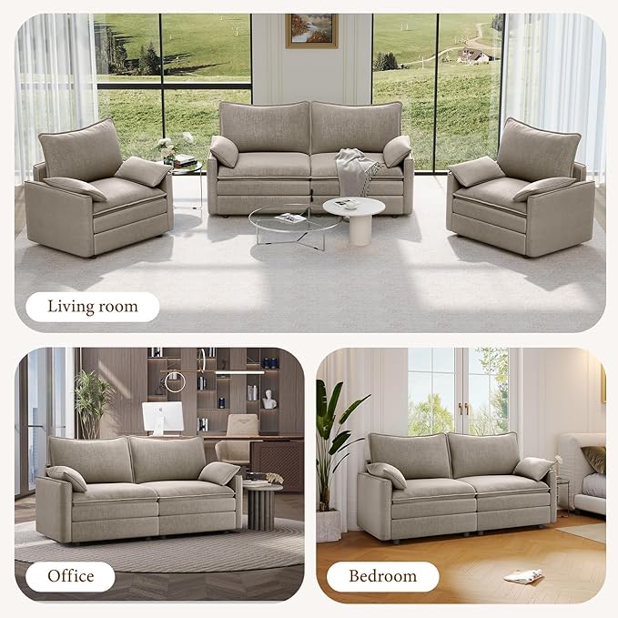 Vesgantti 74" Loveseat Sofa for Living Room, Comfy Cloud Couch Deep Seat - Image 7