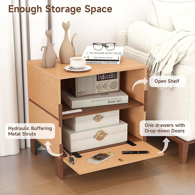 SBS-AL-21-1 Sebastack Night Stand, Customizable 2 Drawers Bedside Table - Image 3