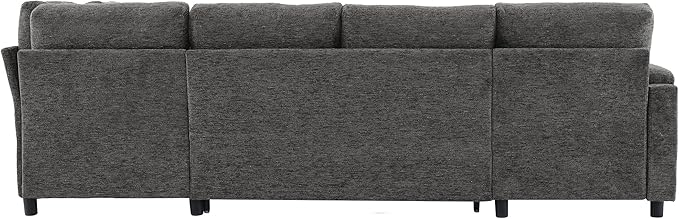 Eafurn Oversized U Shaped Sectional Sleeper Sofabed Pull Out Couch Bed - Image 5