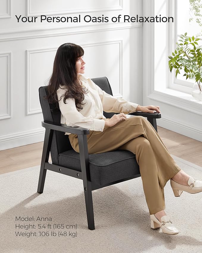 SONGMICS Accent Leisure Chair, Mid-Century Modern Arm Chair - Image 4