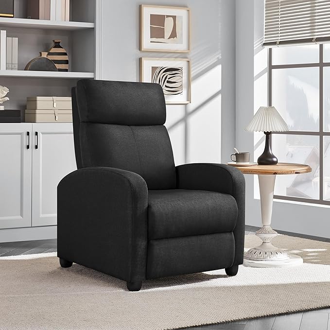 Yaheetech Fabric Recliner Chair Sofa Ergonomic Adjustable Single Sofa - Image 2
