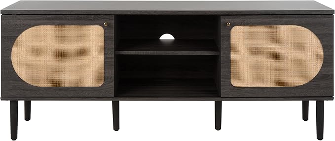 SAFAVIEH Claude TV Stand for up to 65" Flatscreen – Distressed Black, 2 Sliding - Image 8