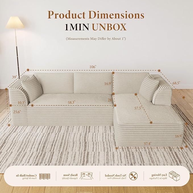 Vesgantti 106" Modular Sectional Sofa - Image 2