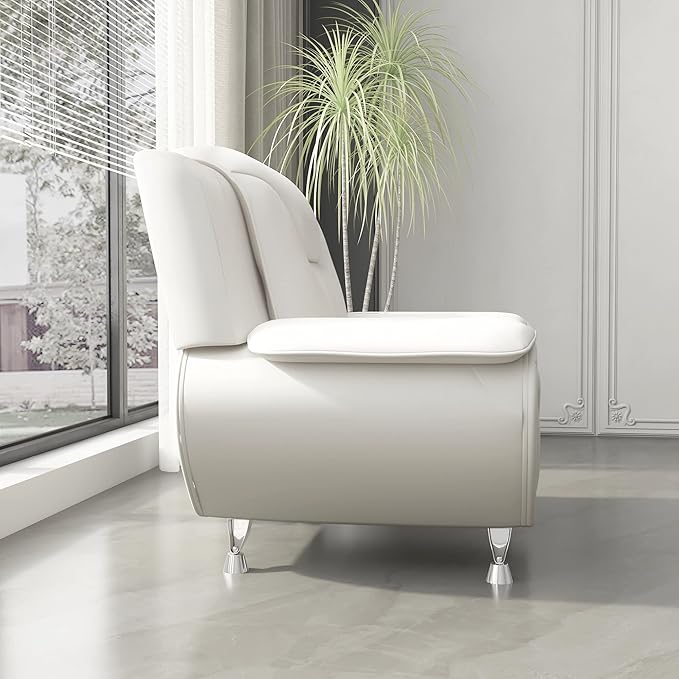 Container Furniture Direct Michael Modern Faux Leather Upholstered Stainless - Image 7