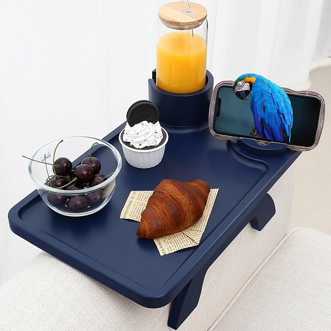 Nnewvante Couch Cup Holder, 3 in 1 Large 15.36""x9.85"" Bamboo Sofa Arm Clip on by Nnewvante