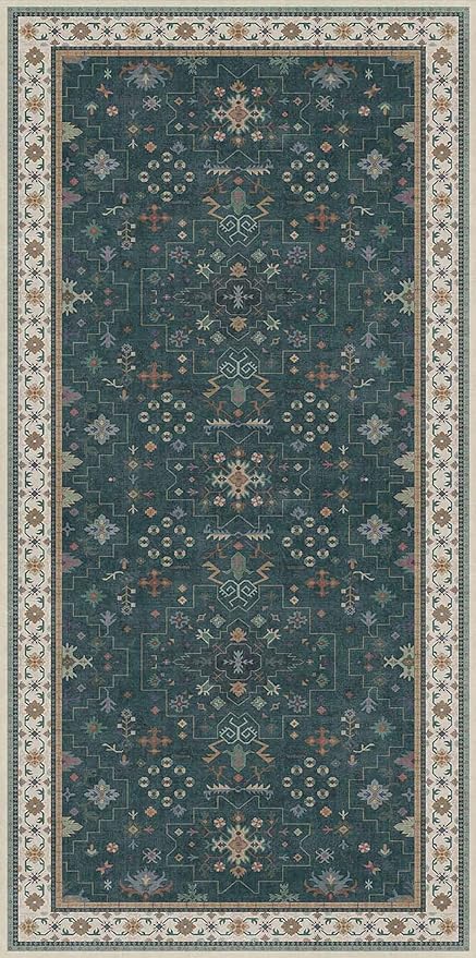 Dark Green Oushak 3x6 Kitchen Rug - Image 8