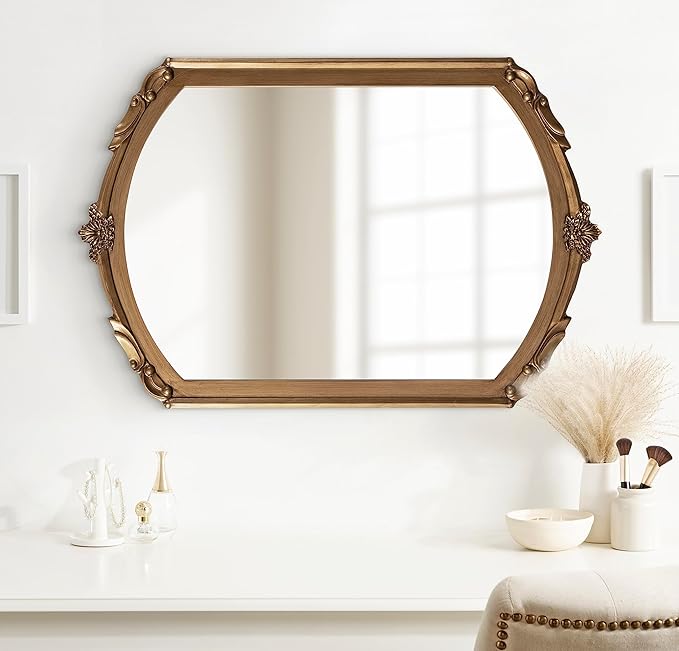 Kate and Laurel Berkshire Vintage Arched Wall Mirror, 24 x 36, Antique Ornate - Image 4
