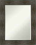 Amanti Art Brown Wall Mirror 30x24 Rail Rustic Char Rectangle Bathroom Mirror by AmantiArt
