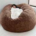 Giant Fur Bean Bag Chair Cover for Kids Adults, Living Room Furniture Big Round by LLPCKPB