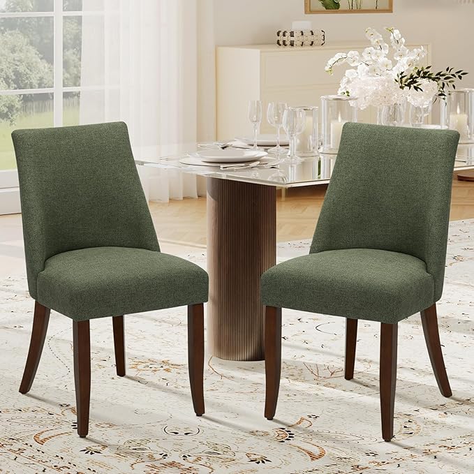 COLAMY Upholstered Dining Chairs Set of 2, Mid Century Modern Kitchen Chairs by COLAMYINC
